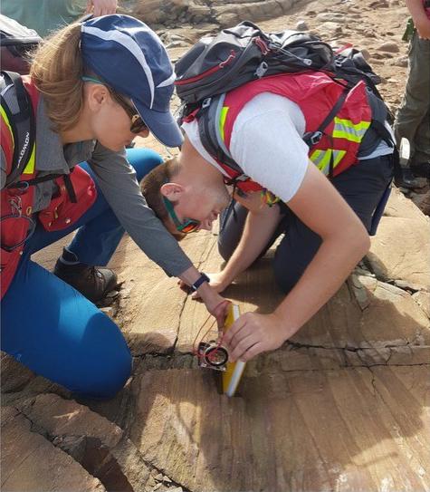 Dr. Partin teaching students for Field school (GEOL 408), Flin Flon, Manitoba